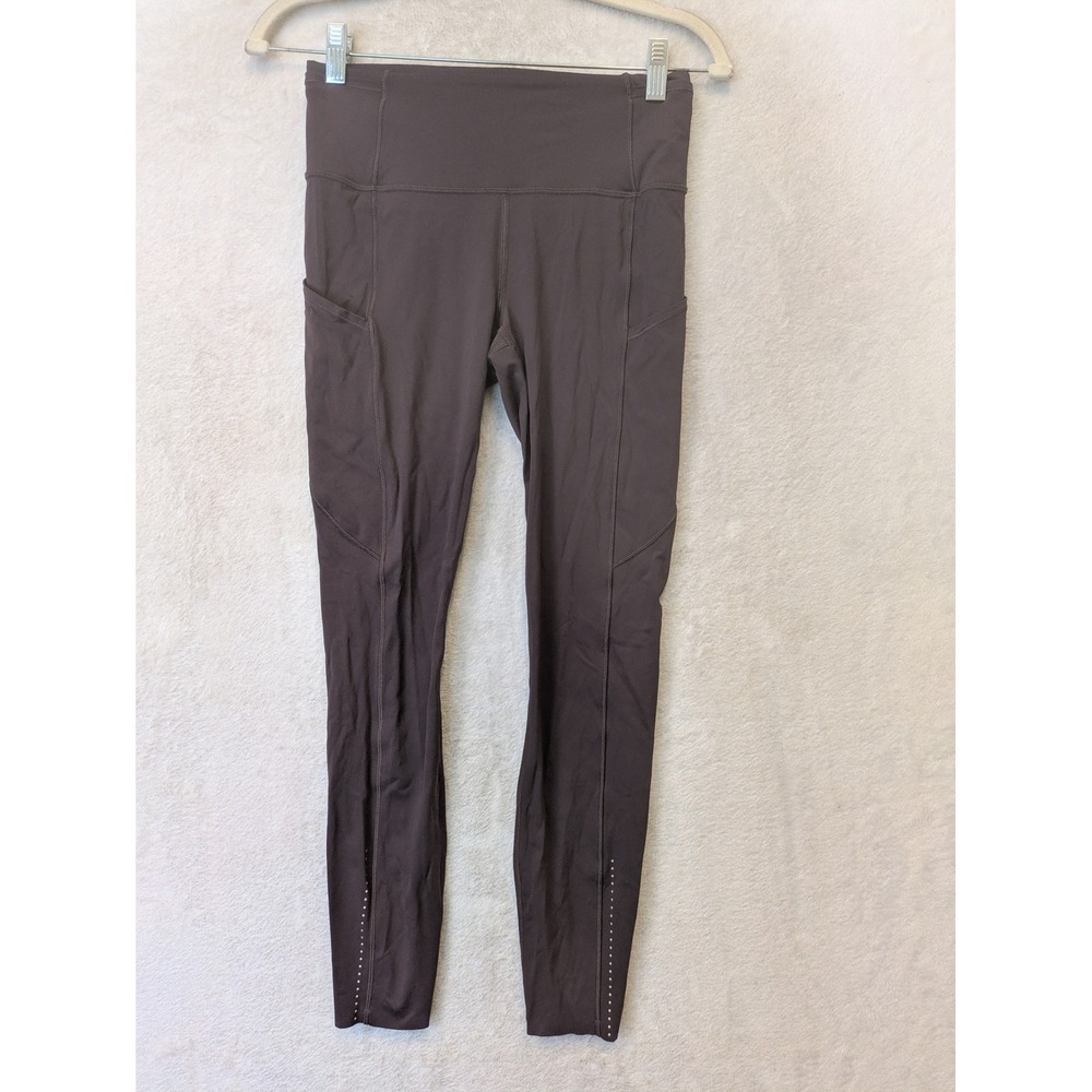 Lululemon Tight Stuff Tight II Women's 6 Black Cherry High Rise Reflective 25"